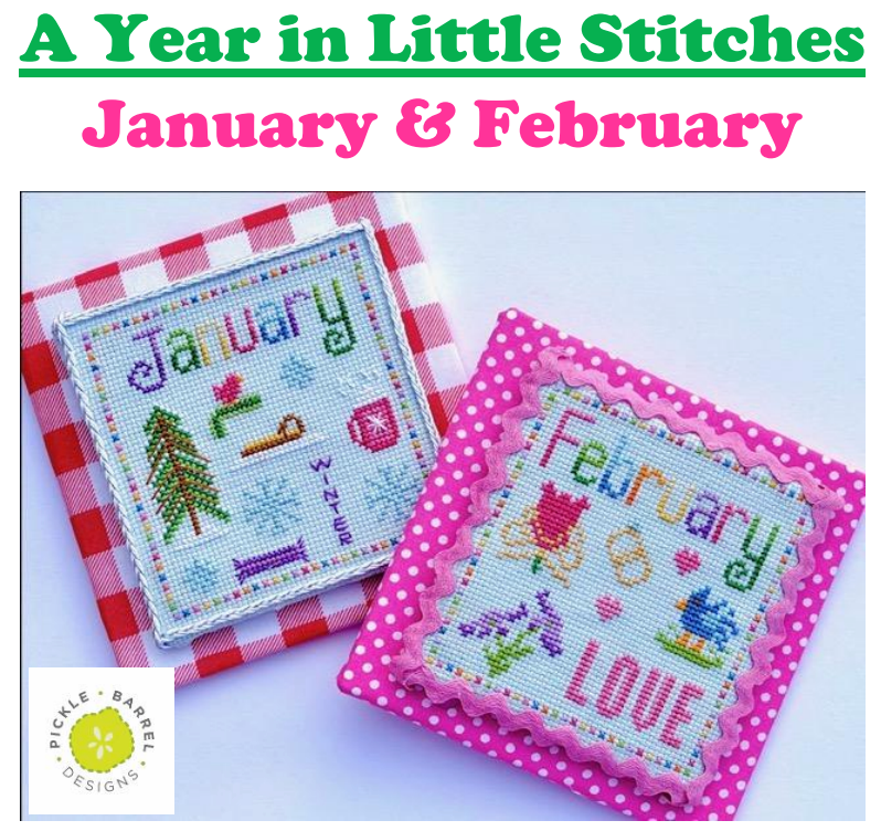 PRE-ORDER - A Year in Little Stitches: January & February Cross Stitch by Pickle Barrel Designs - Paper Pattern