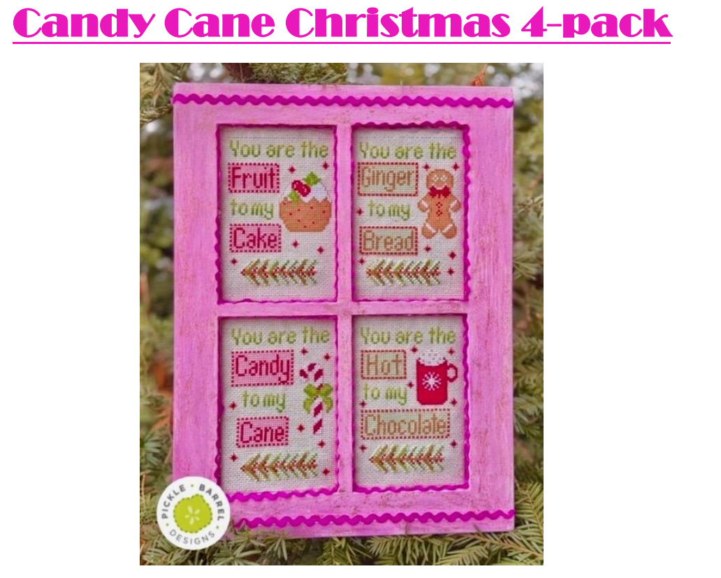 PRE-ORDER - Candy Cane Christmas Cross Stitch by Pickle Barrel Designs - Paper Pattern