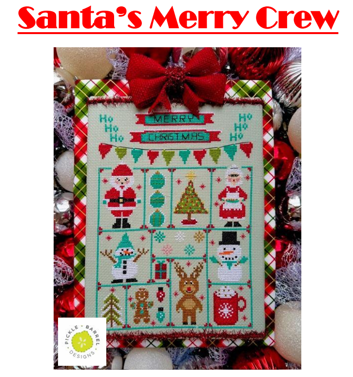 PRE-ORDER - Santa's Merry Crew Cross Stitch by Pickle Barrel Designs - Paper Pattern