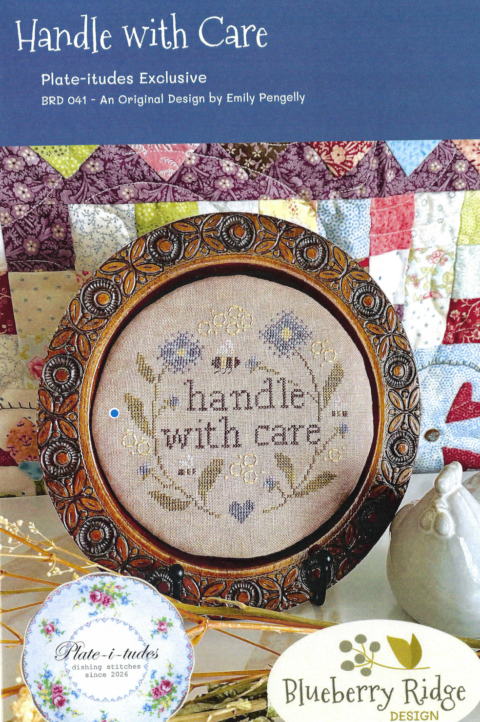 Handle With Care Cross Stitch by Blueberry Ridge Designs - Paper Pattern