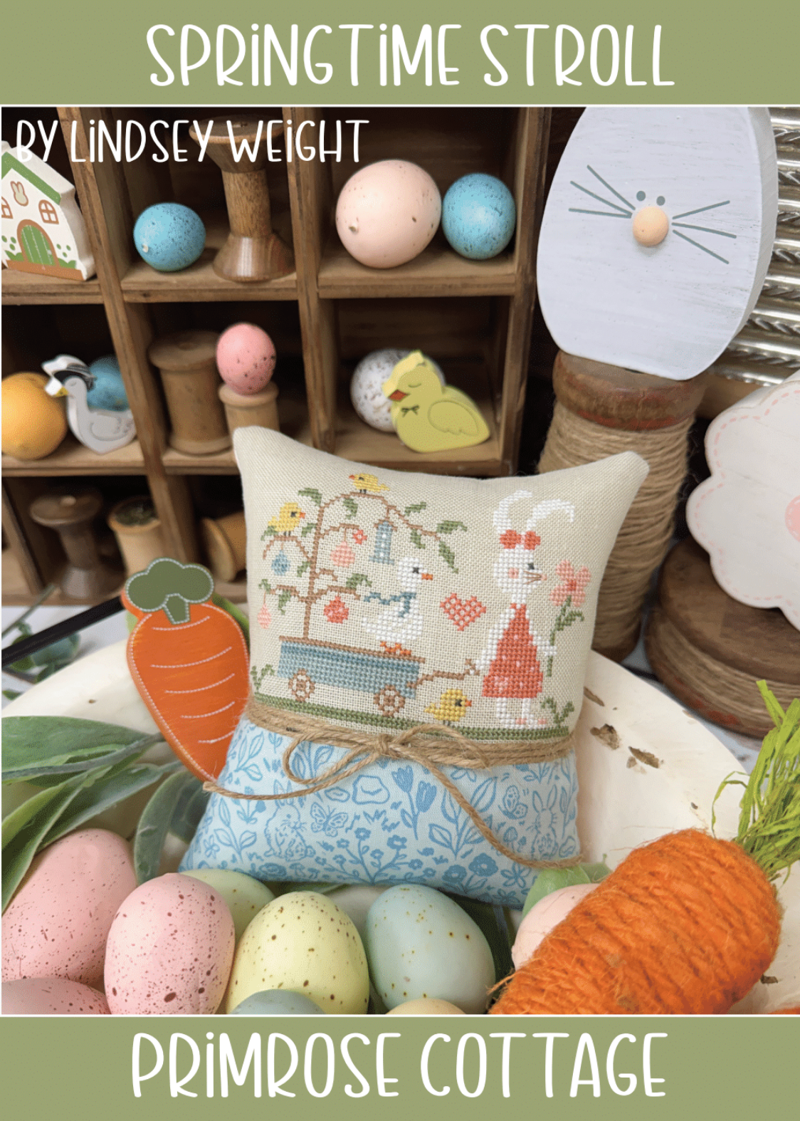 Springtime Stroll Cross Stitch by Lindsey Weight of Primrose Cottage - PDF Pattern