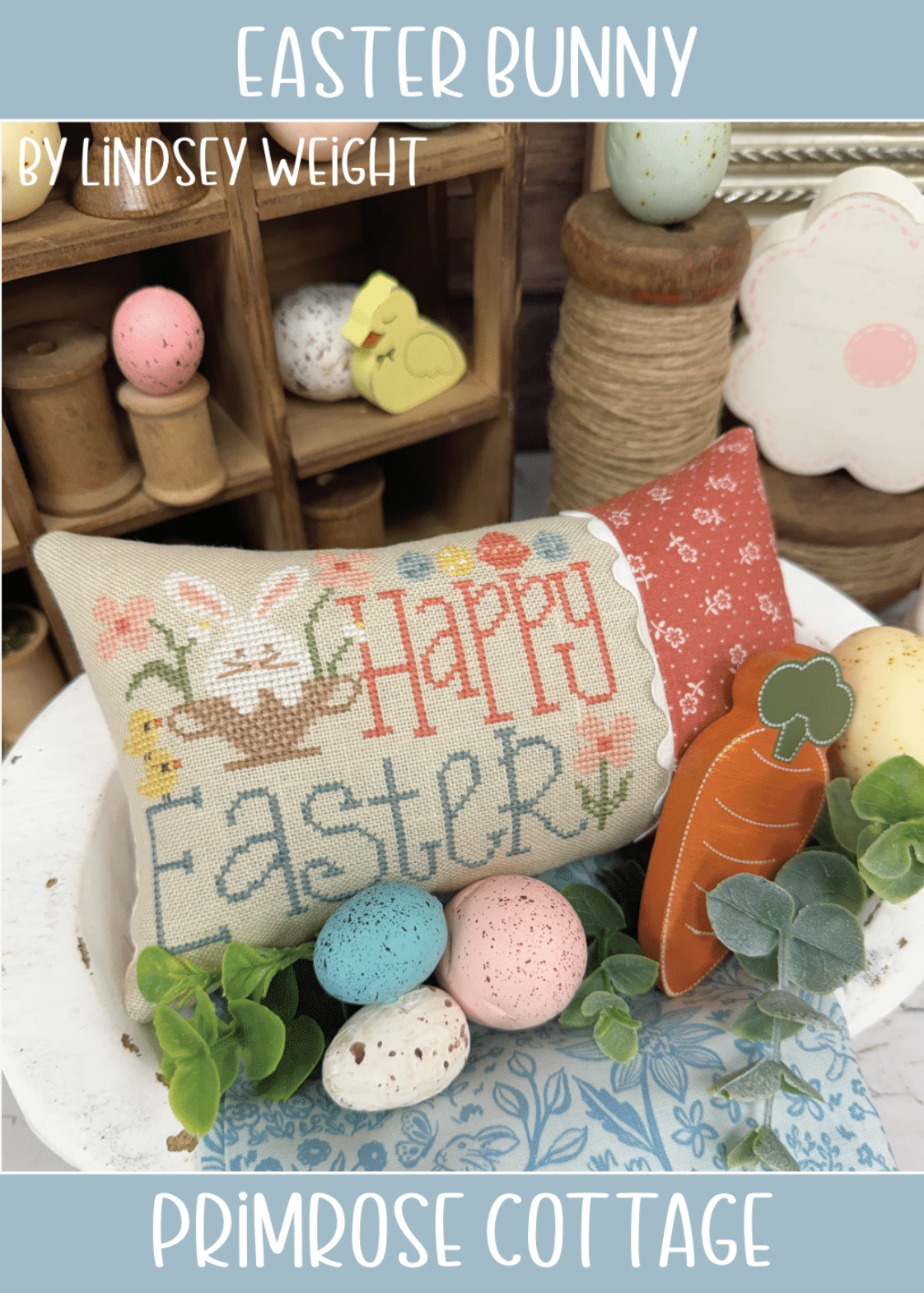 Easter Bunny Cross Stitch by Lindsey Weight of Primrose Cottage - PDF Pattern