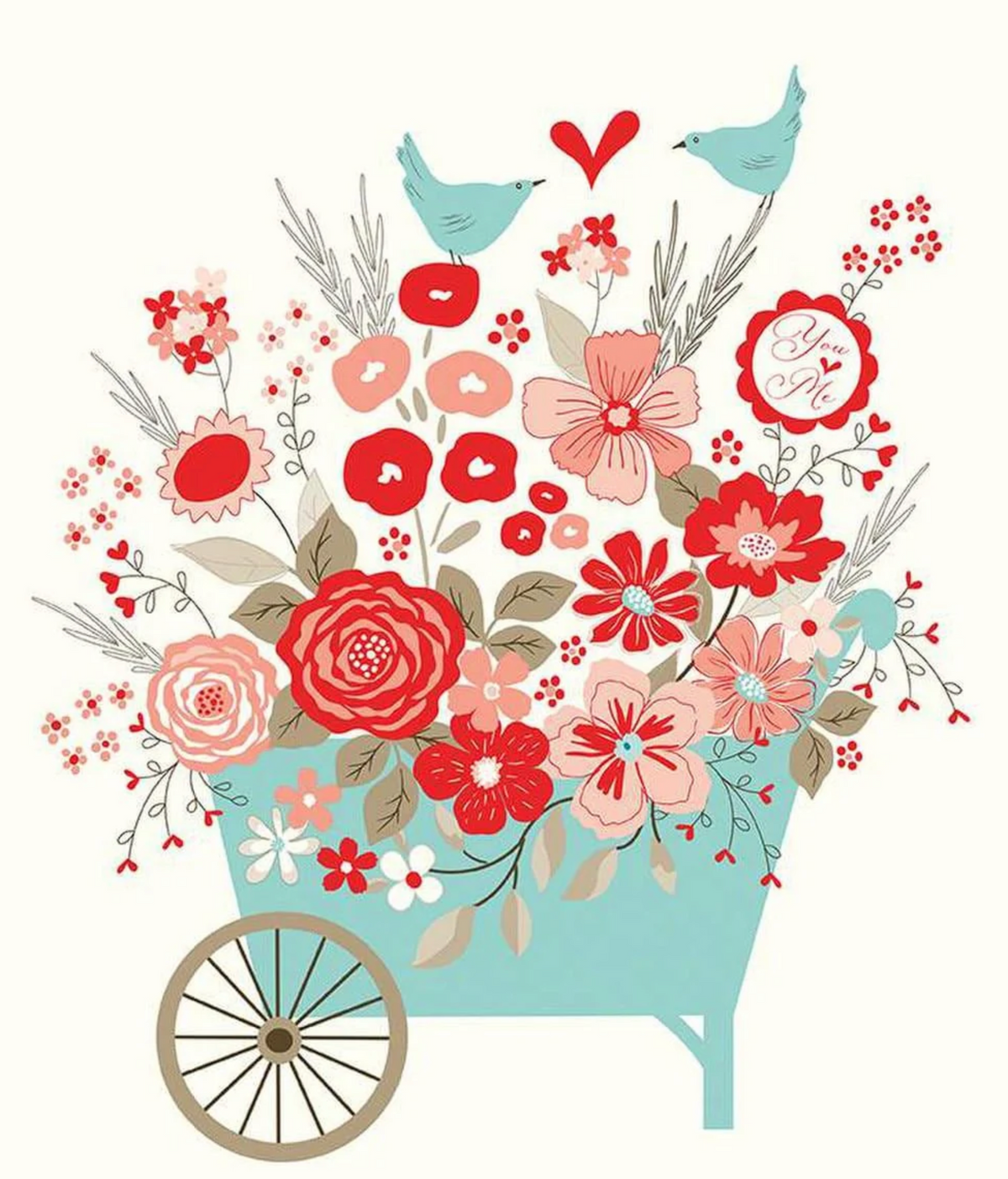 You & Me | P15407 | Valentine's Day Wheelbarrow | PANEL