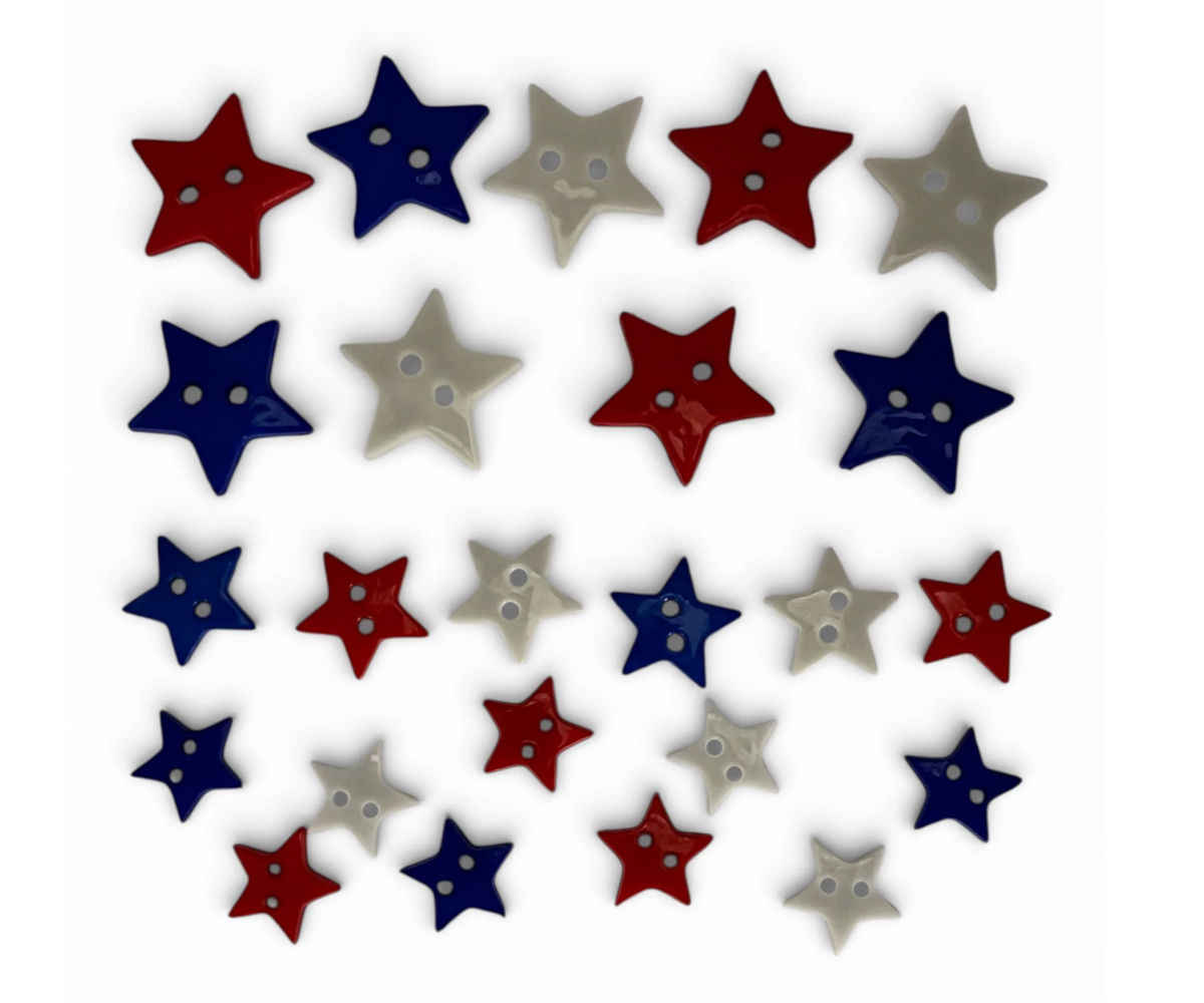 America 250 All American Star Buttons - by Buttons Galore and More
