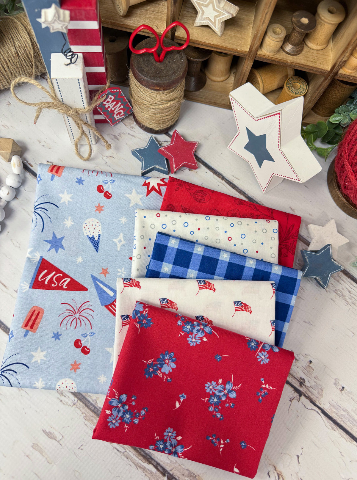 Sweet Summer Bundle Curated by Primrose Cottage - 6 Piece Fat Quarter Bundle