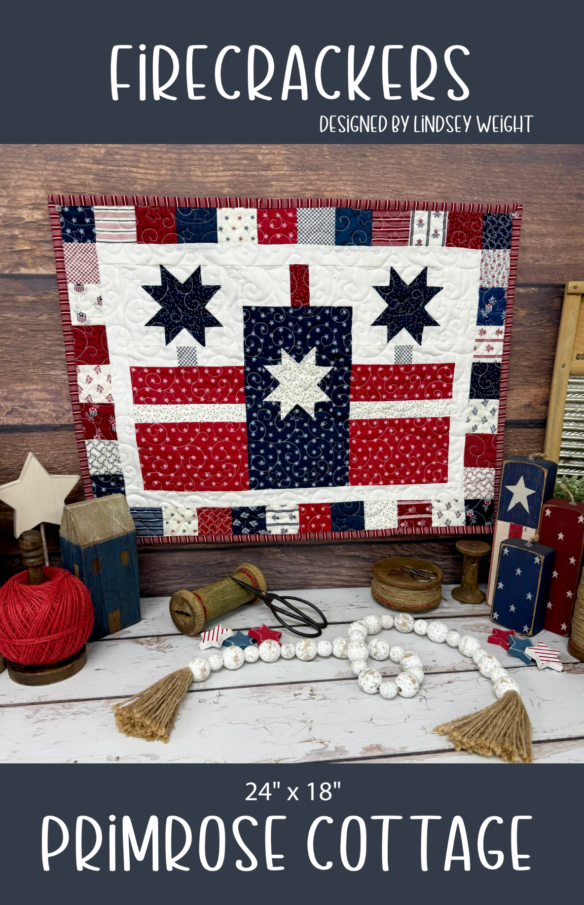 Firecrackers by Lindsey Weight of Primrose Cottage Quilts - Quilt PDF Pattern