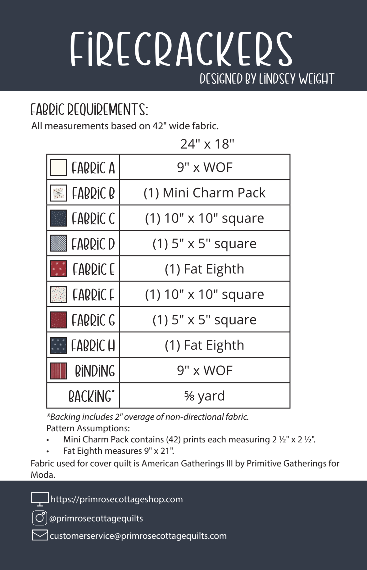 Firecrackers by Lindsey Weight of Primrose Cottage Quilts - Quilt PDF Pattern