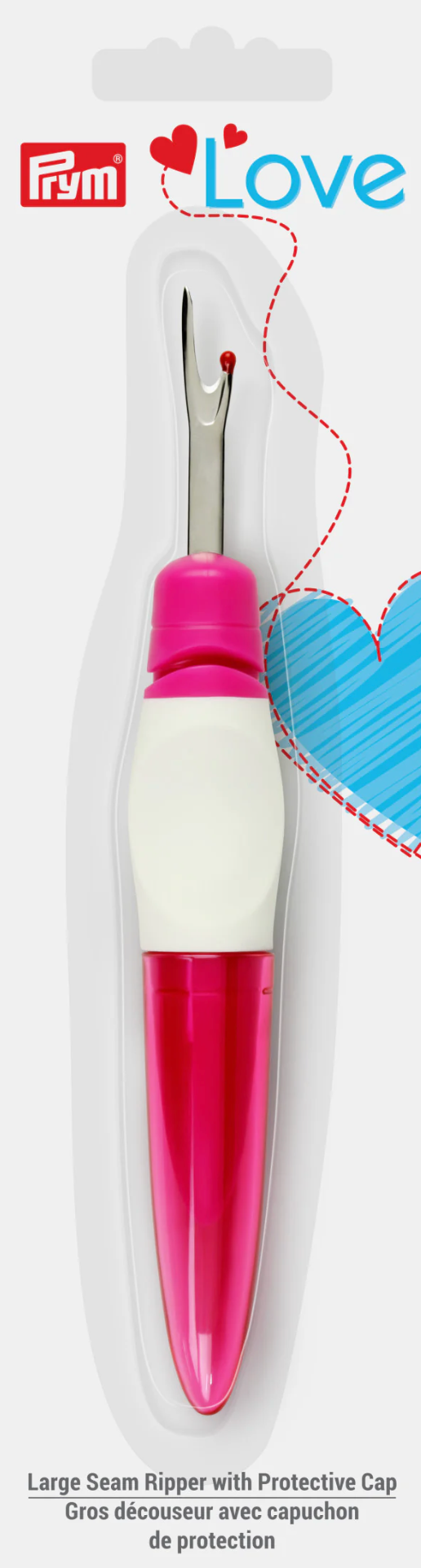 Large Seam Ripper with Protective Cap - Pink
