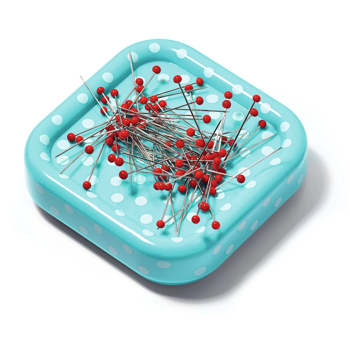 Magnetic Pincushion with Glass Head Pins