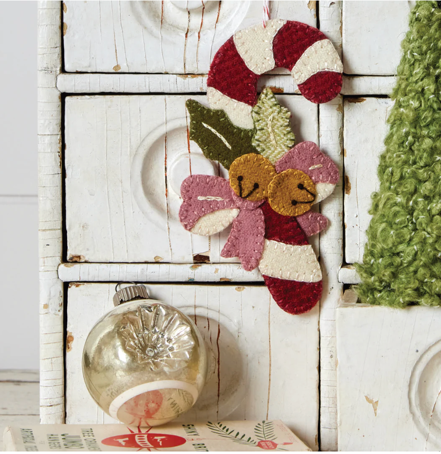 Candy Cane & Bells Ornament Wool Applique by Buttermilk Basin  - Paper Pattern