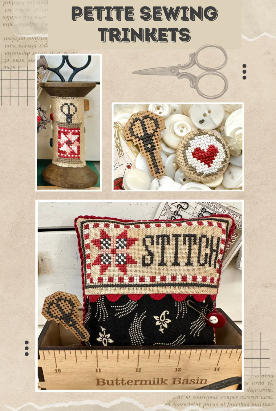 Petite Sewing Trinkets Cross Stitch by Buttermilk Basin  - Paper Pattern