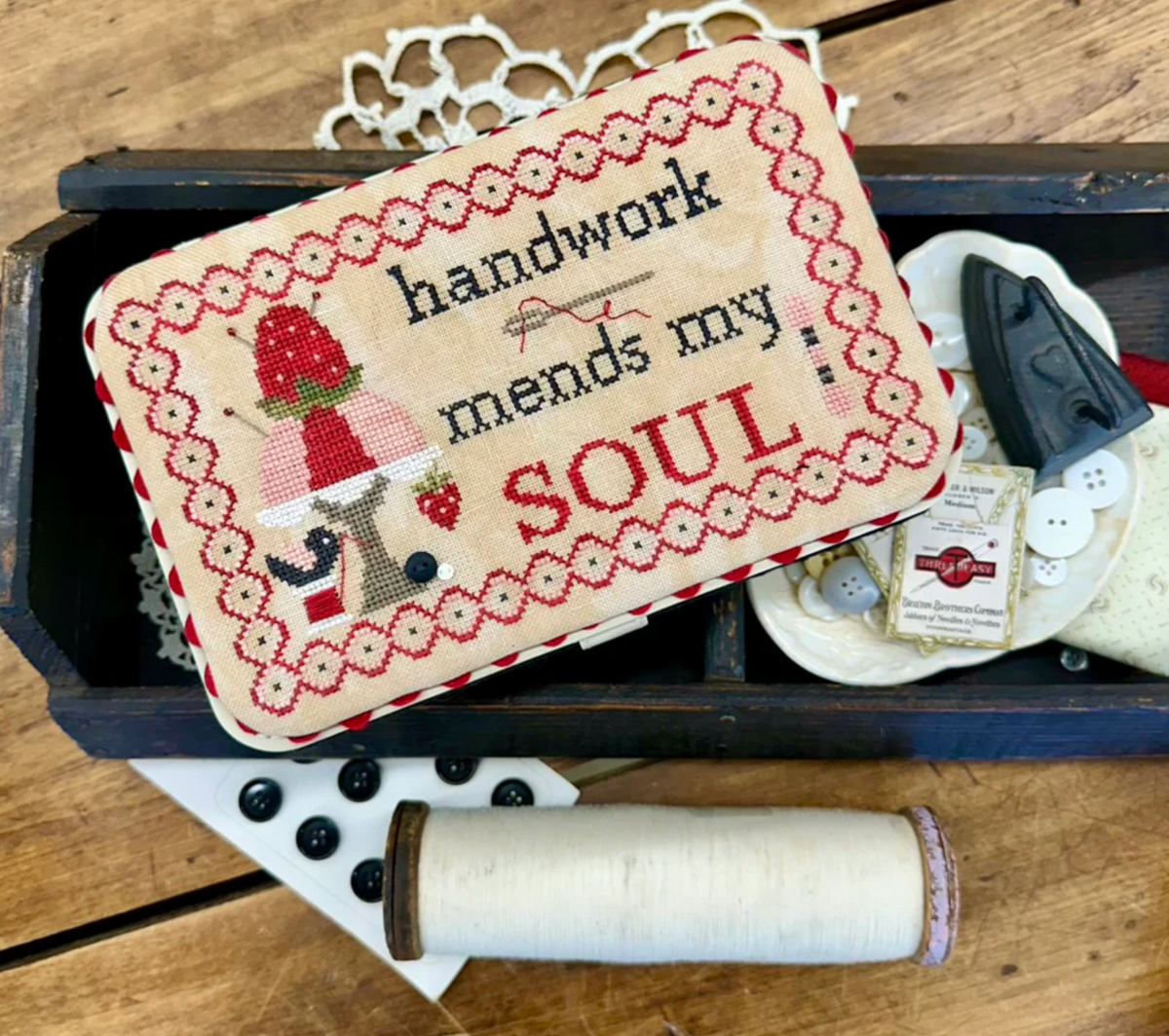 Handwork Mends My Soul Cross Stitch by Buttermilk Basin  - Paper Pattern