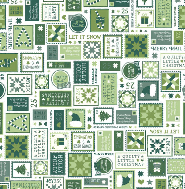 Quilty Little Christmas | MAS10575-G | Letters Green