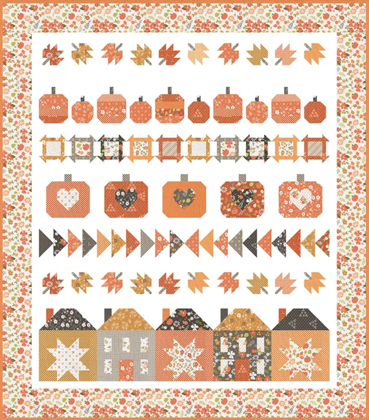Pumpkin Hollow Box Quilt Kit featuring Birch and Willow Fabric by Sherri &amp; Chelsi for Moda Fabrics