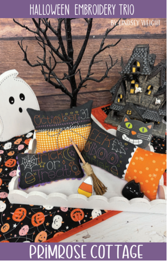 Halloween Embroidery Trio by Lindsey Weight of Primrose Cottage - PDF Pattern