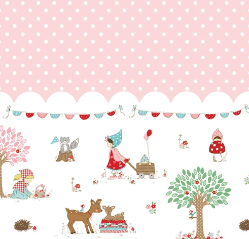 Whimsical Woodland | C17648 | Border Print - Pink