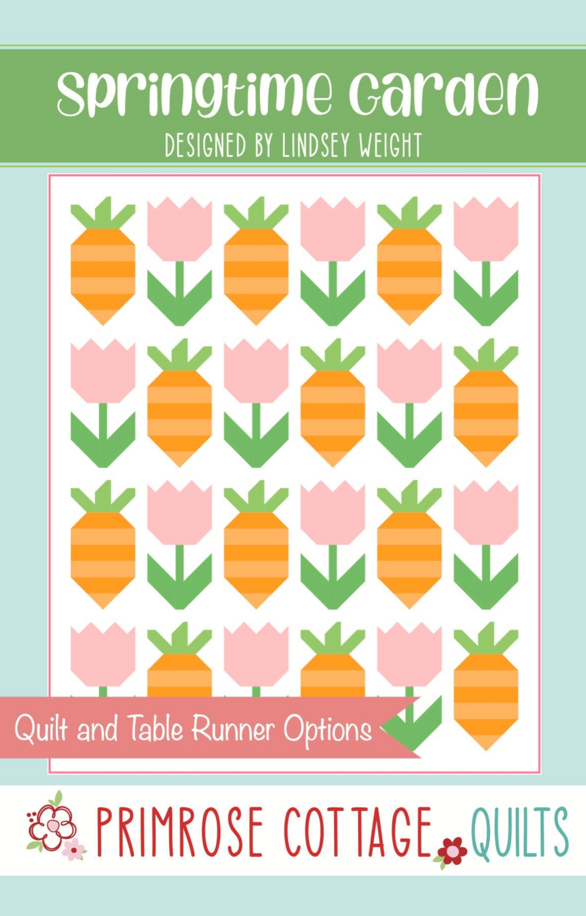 Springtime Garden Runner Quilt Kit Using Assorted Fabrics Hand Picked by Primrose Cottage