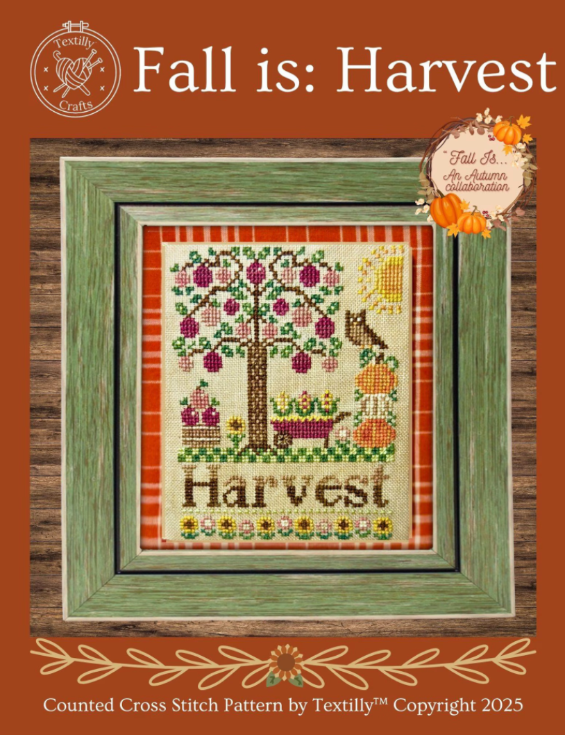 Fall is Harvest Cross Stitch by Textilly Crafts - Paper Pattern