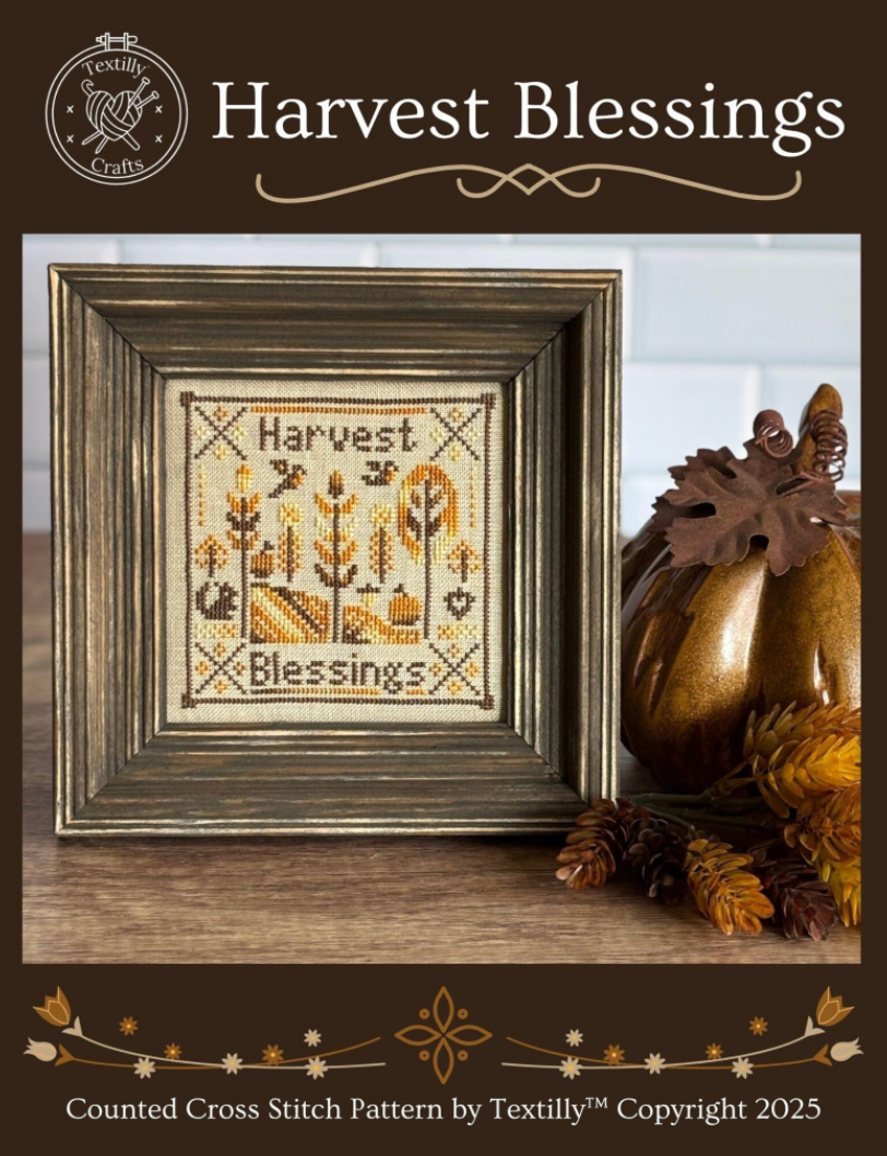 Harvest Blessings Cross Stitch by Textilly Crafts - Paper Pattern
