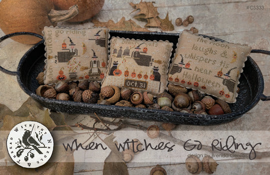 When Witches Go Riding Cross Stitch by With Thy Needle & Thread - Paper Pattern