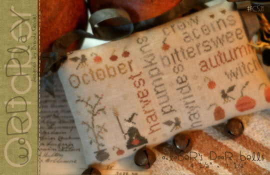 October Word Play Cross Stitch by With Thy Needle & Thread - Paper Pattern
