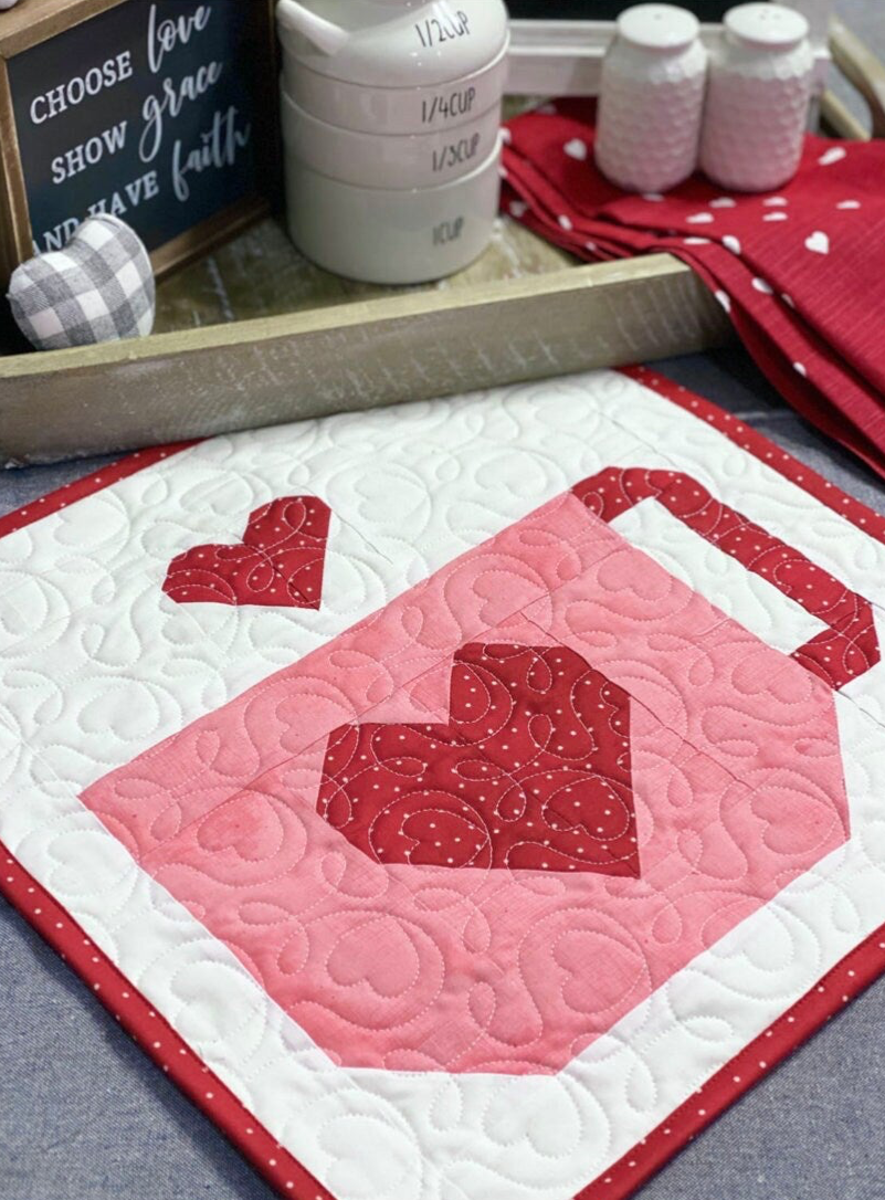 Love Mug Mini by Lindsey Weight of Primrose Cottage Quilts - Quilt PDF Pattern