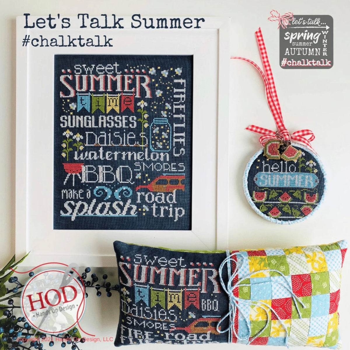 Let&#39;s Talk Summer Cross Stitch by Hands on Design - PAPER Pattern