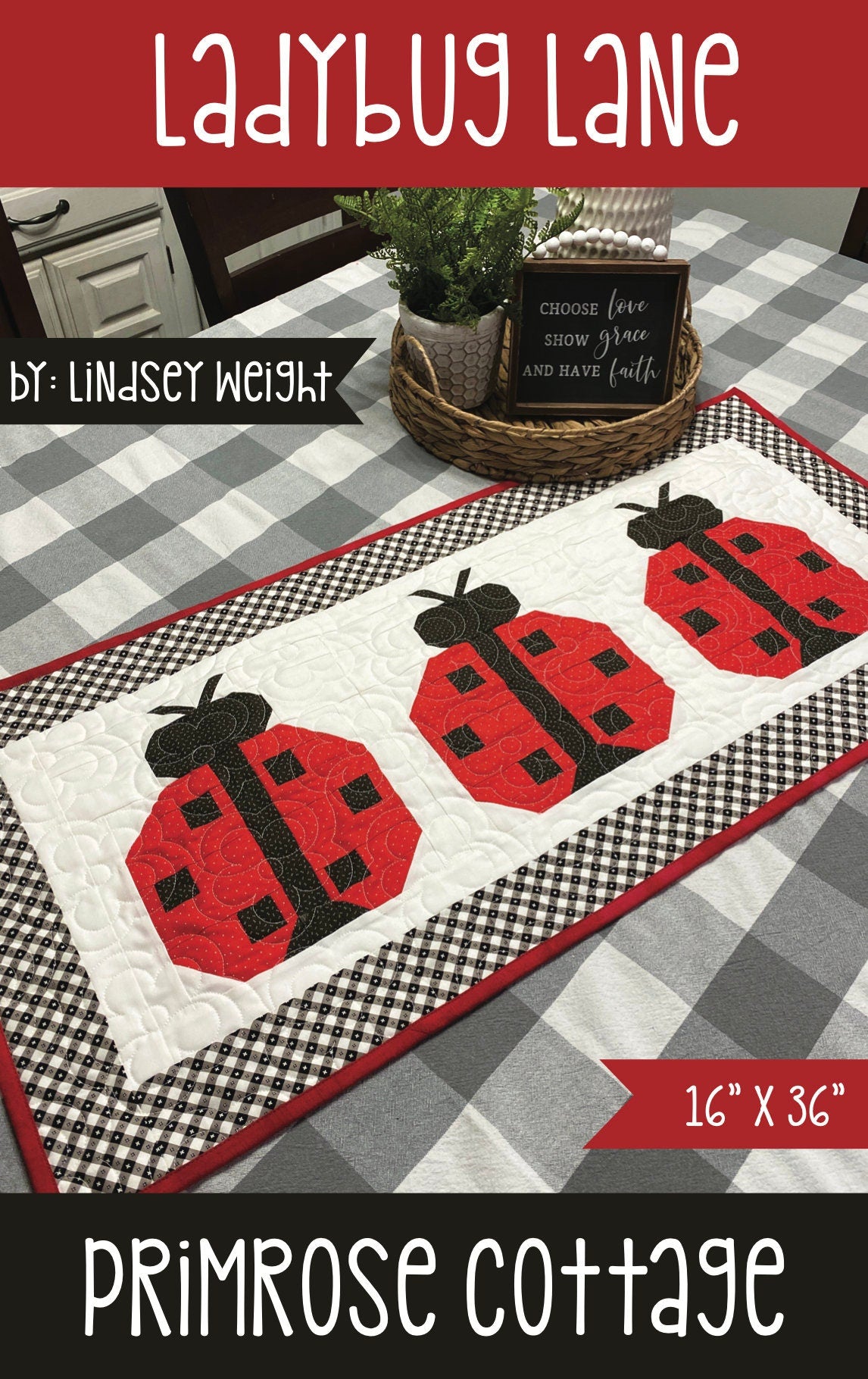 Ladybug Lane Table Runner Pattern - PAPER PCQ-036