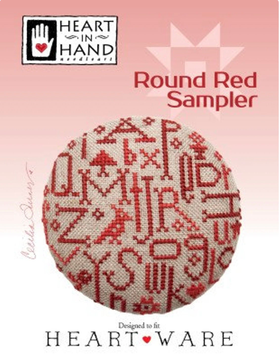 Round Red Sampler Cross Stitch by Heart in Hand Paper Pattern