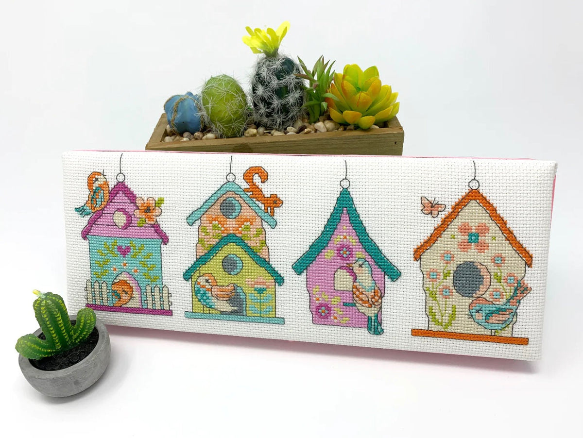 Spring Birdhouses Cross Stitch by Tiny Modernist - Paper Pattern