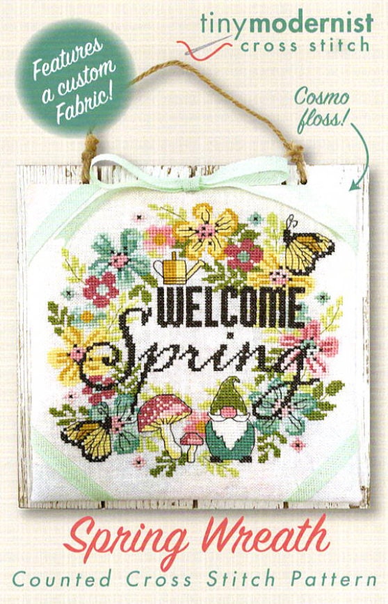 Spring Wreath Cross Stitch by Tiny Modernist - Paper Pattern