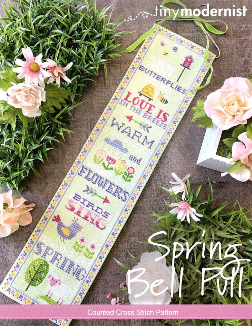 Spring Bell Pull Cross Stitch by Tiny Modernist - Paper Pattern