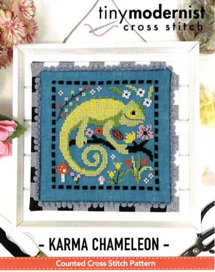 Karma Chameleon Cross Stitch by Tiny Modernist - Paper Pattern