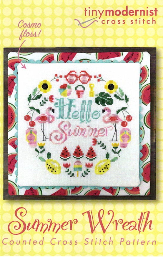 Summer Wreath Cross Stitch by Tiny Modernist - Paper Pattern