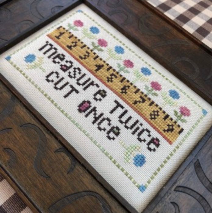 Measure Twice Cut Once Cross Stitch by Sweet Wing Studio - Paper Pattern