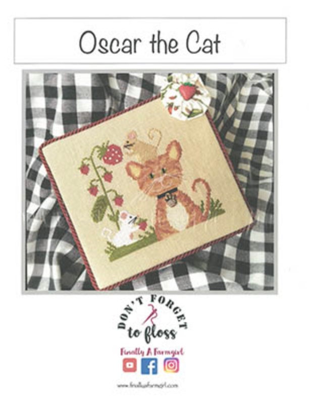 Oscar The Cat Cross Stitch by Finally A Farmgirl - Paper Pattern