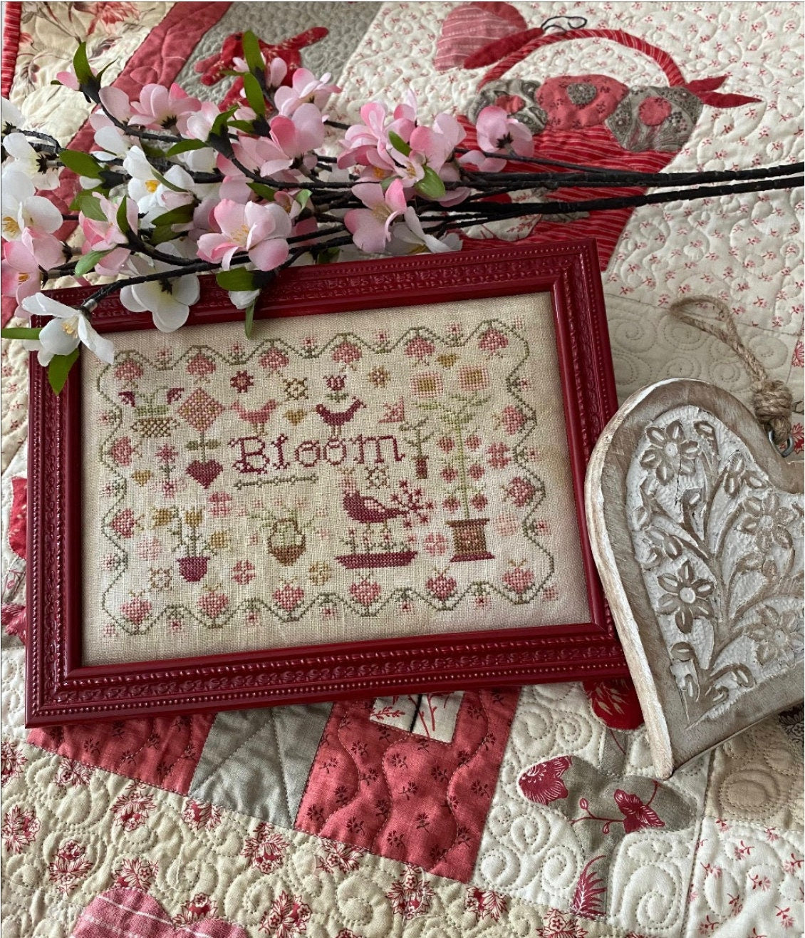 Bloom Chart 1 Words To Stitch By Series Cross Stitch by Pansy Patch Quilts and Stitchery - Paper Pattern