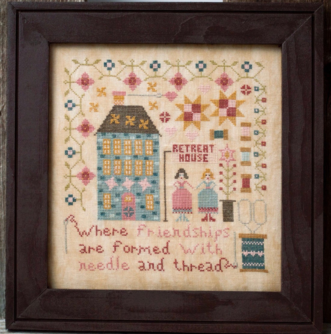 Stitcher&#39;s Retreat House Cross Stitch by Pansy Patch Quilts and Stitchery - Paper Pattern