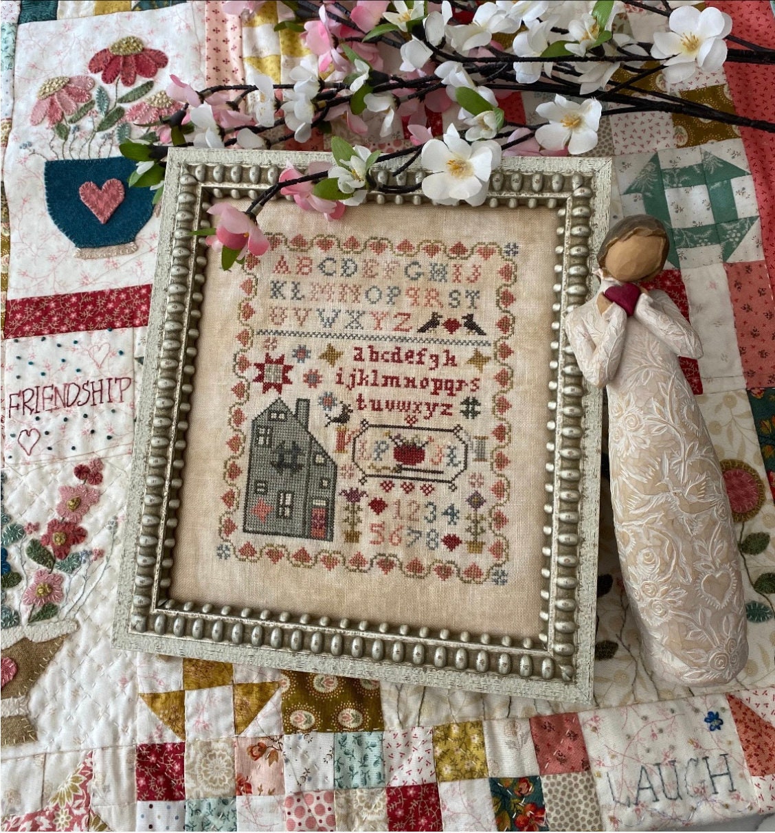 Mother-Daughter Everlasting Friendship Sampler Cross Stitch by Pansy Patch Quilts and Stitchery - Paper Pattern