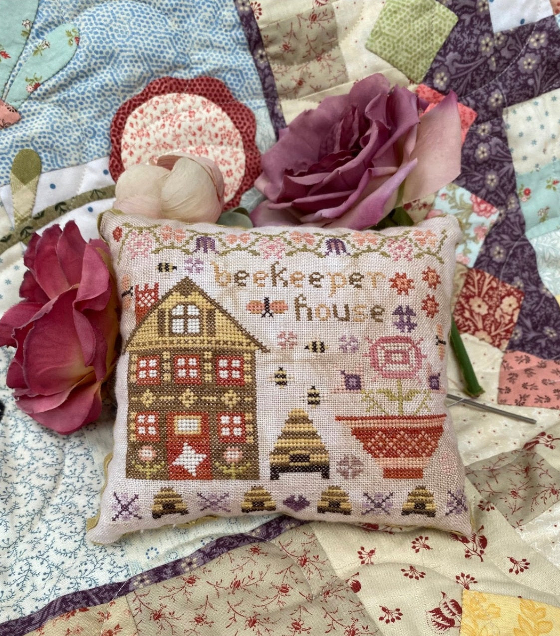 Beekeeper House - Wisteria Lane Series Cross Stitch by Pansy Patch Quilts and Stitchery - Paper Pattern