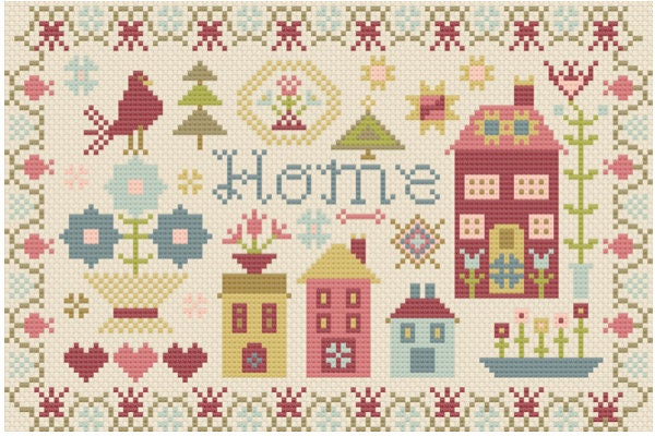 Home Chart 3 of Words to Stitch by Series Cross Stitch by Pansy Patch Quilts and Stitchery - Paper Pattern