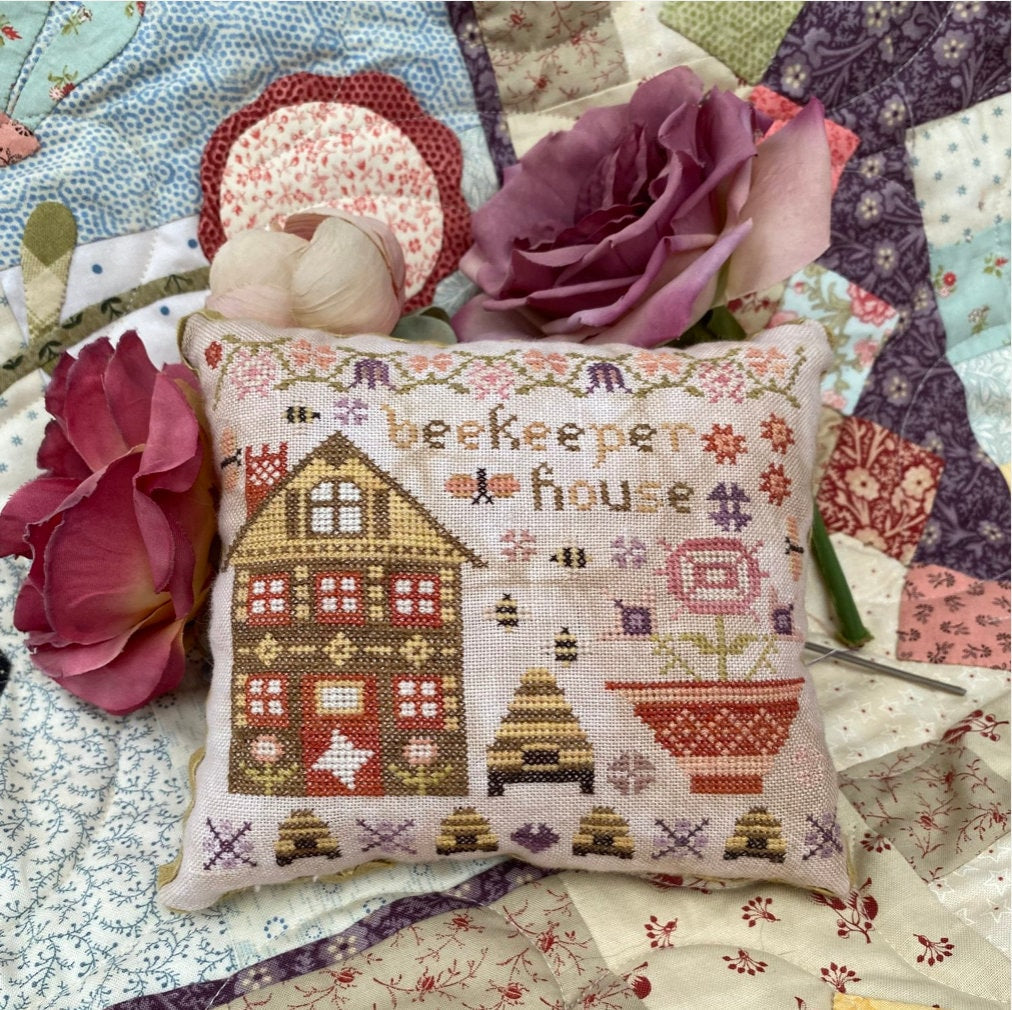 Beekeeper House  2 of 9 The Houses of Wisteria Lane Series Cross Stitch by Pansy Patch Quilts and Stitchery - Paper Pattern