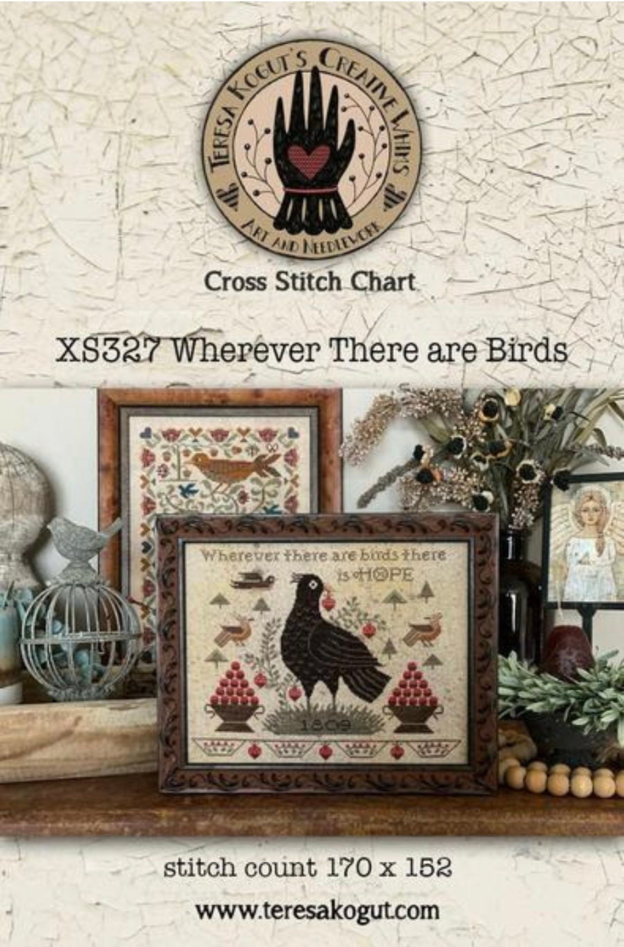 Wherever There are Birds Cross Stitch by Teresa Kogut - Paper Pattern