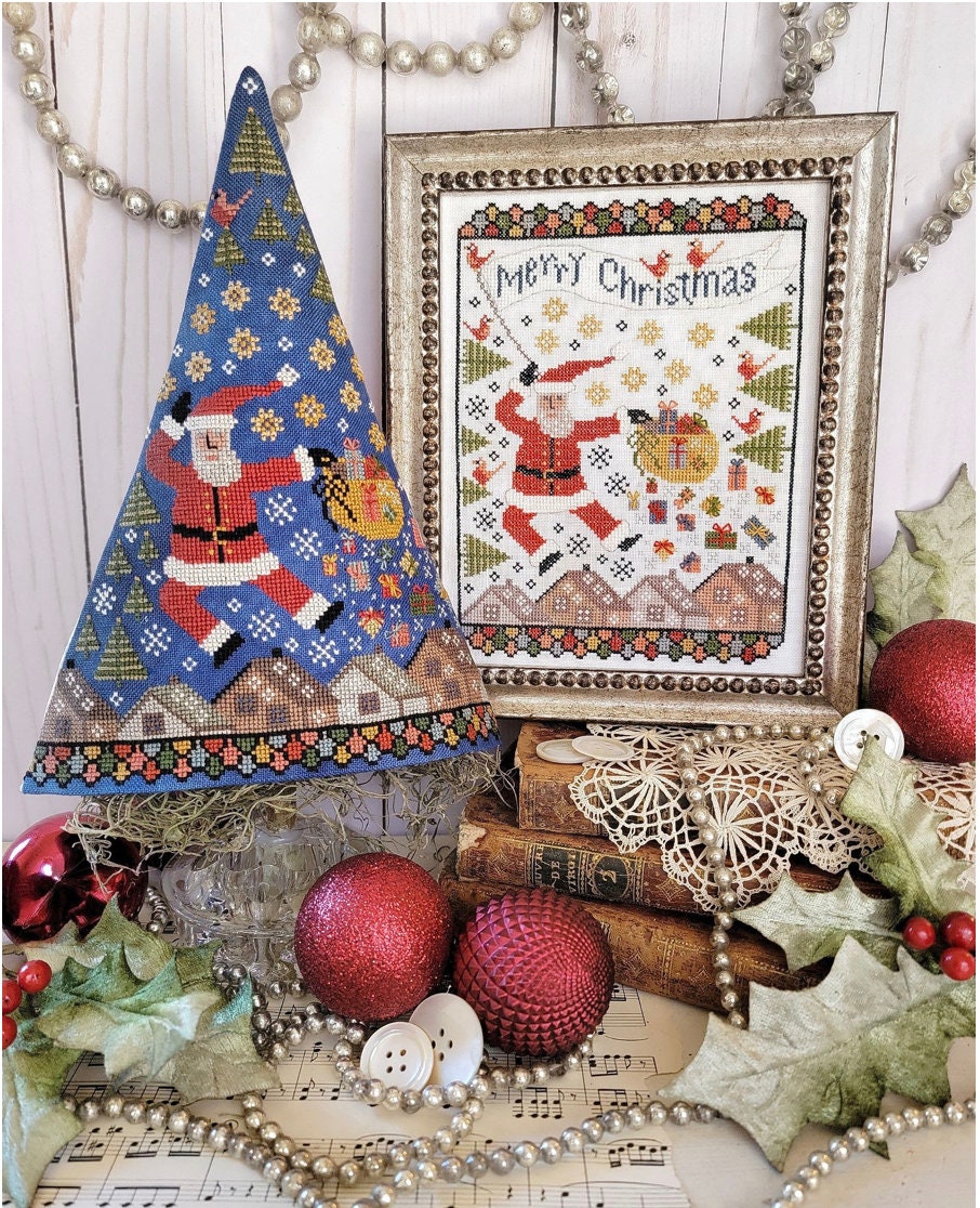 Tenth Day of Christmas Sampler and Tree Cross Stitch by Hello Liz Mathews - Paper Pattern