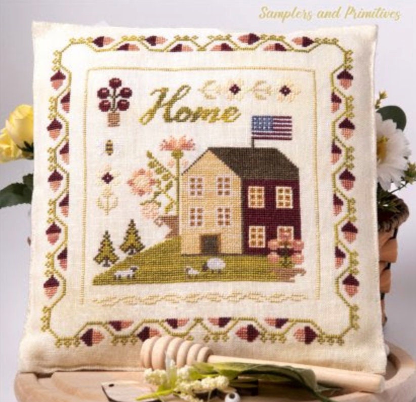 Home Cross Stitch by Samplers and Primitives - Paper Pattern