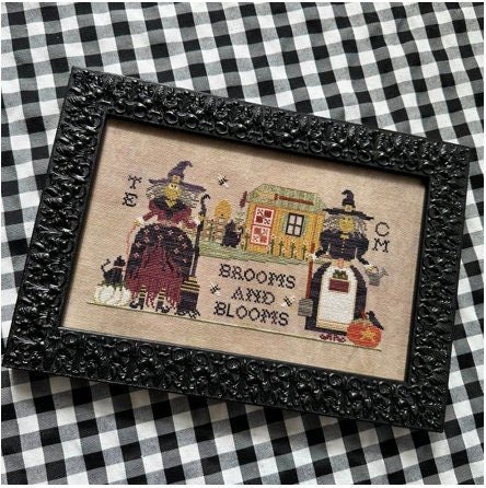 Brooms and Blooms Cross Stitch by Finally A Farmgirl - Paper Pattern