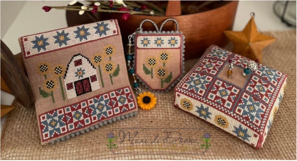 The Barn in the Sun Sewing Set Cross Stitch by Mani Di Donna - Paper Pattern