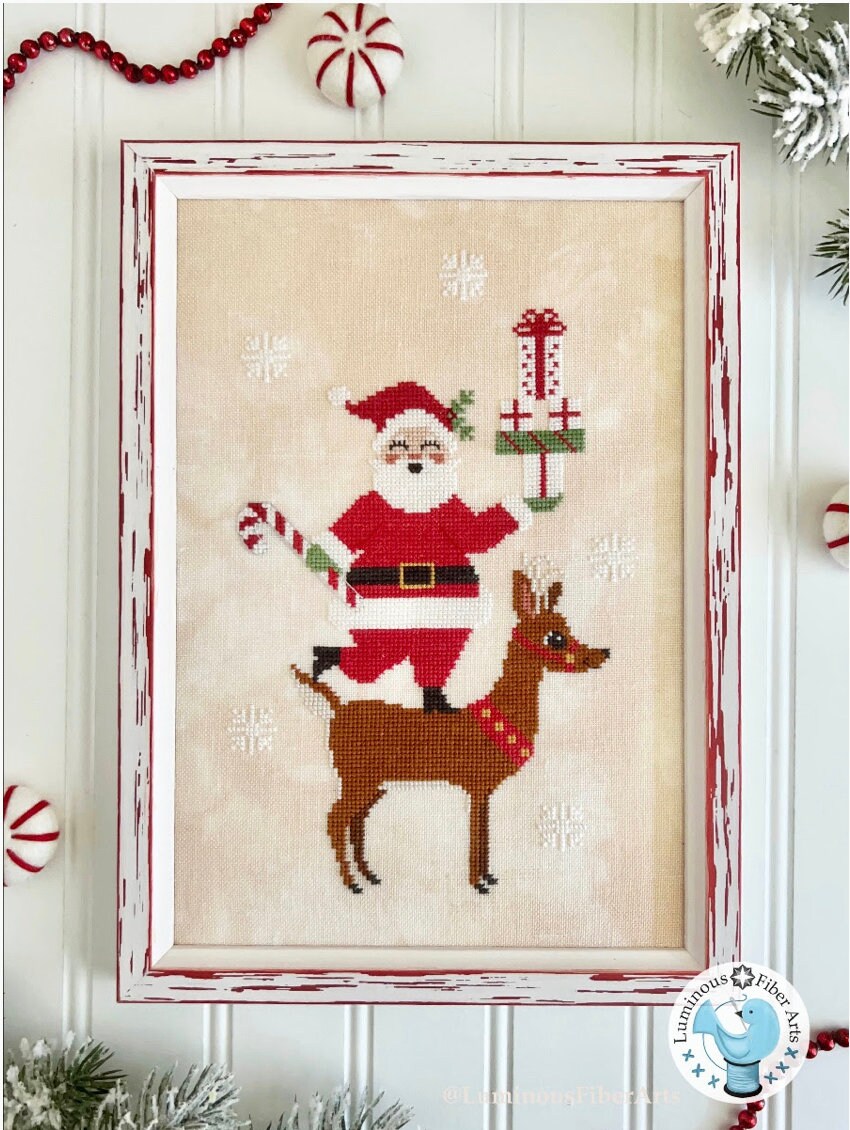 Santa Stack Cross Stitch by Luminous Fiber Arts - Paper Pattern