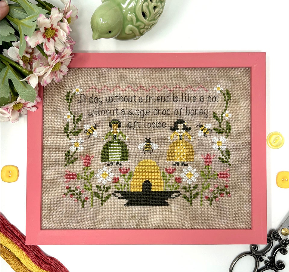 We Should BEE Friends Cross Stitch by Tiny Modernist - Paper Pattern