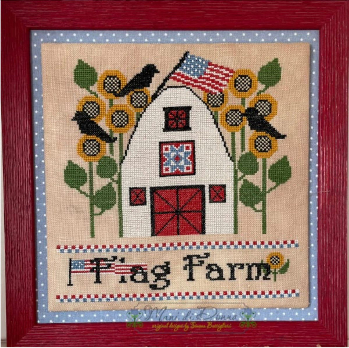 The Flag Farm Cross Stitch by Mani Di Donna - Paper Pattern